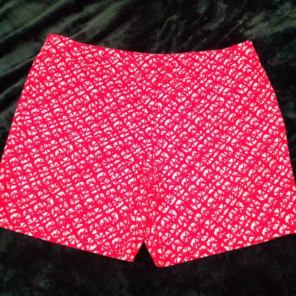Kenar Geometric Patterned Red & White Shorts, Sz 12 - Picture 1 of 11